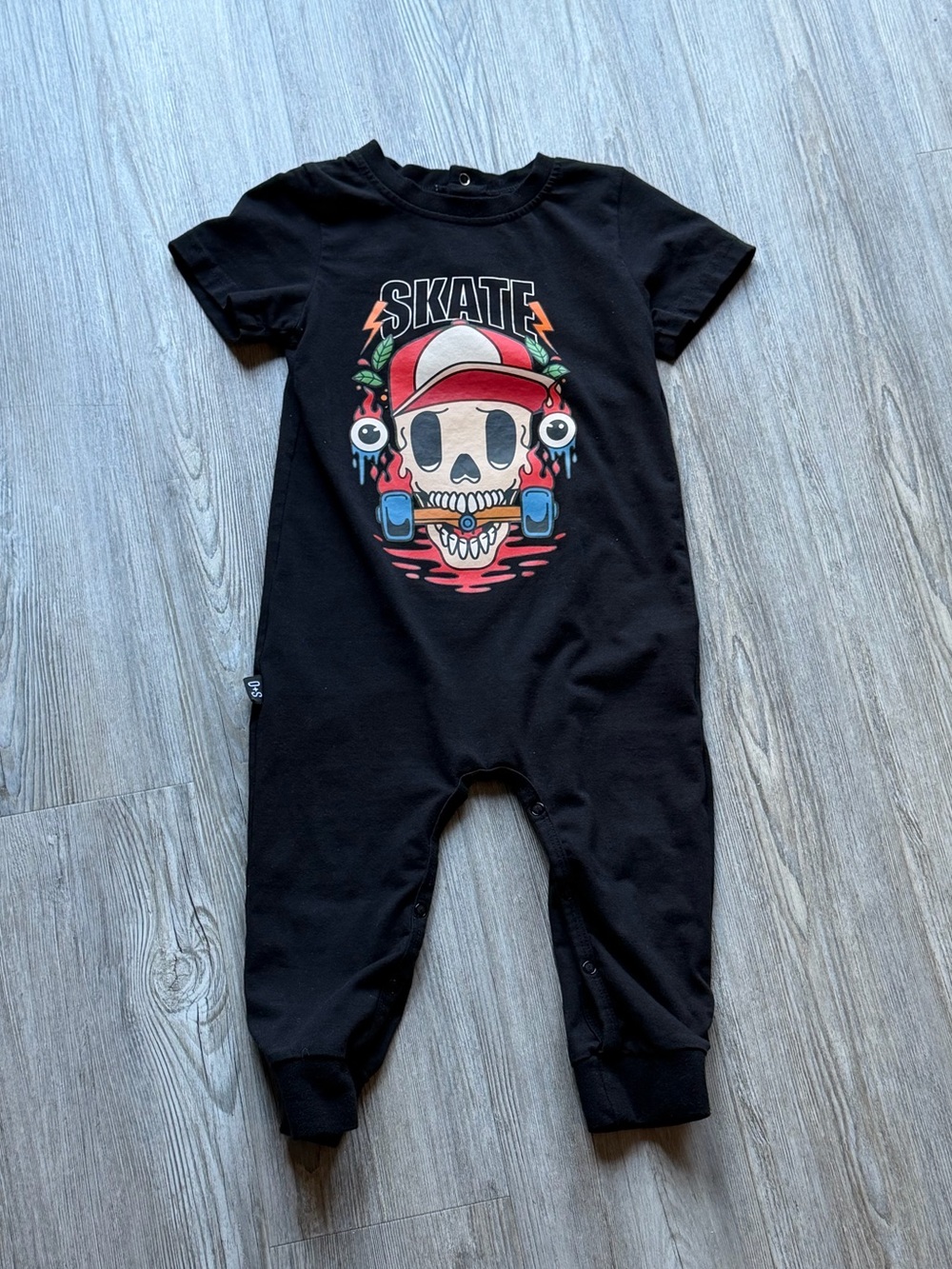 Olive + Scout 'Skate' Skull One-Piece